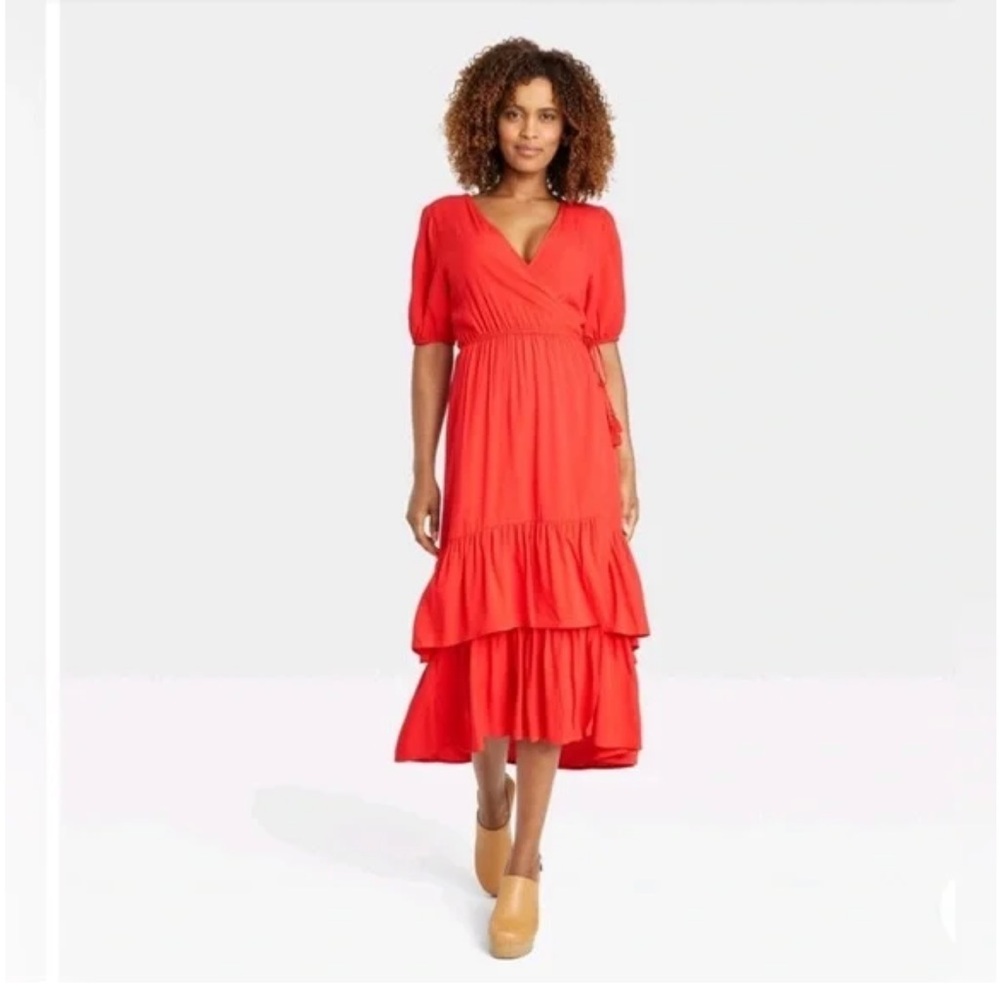 Knox Rose Elegant Red Wrap Dress